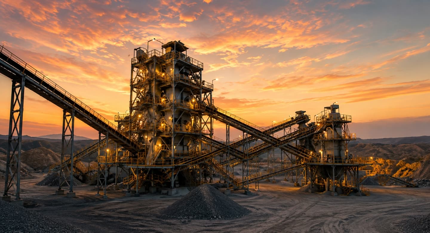 Crushing plant in operation