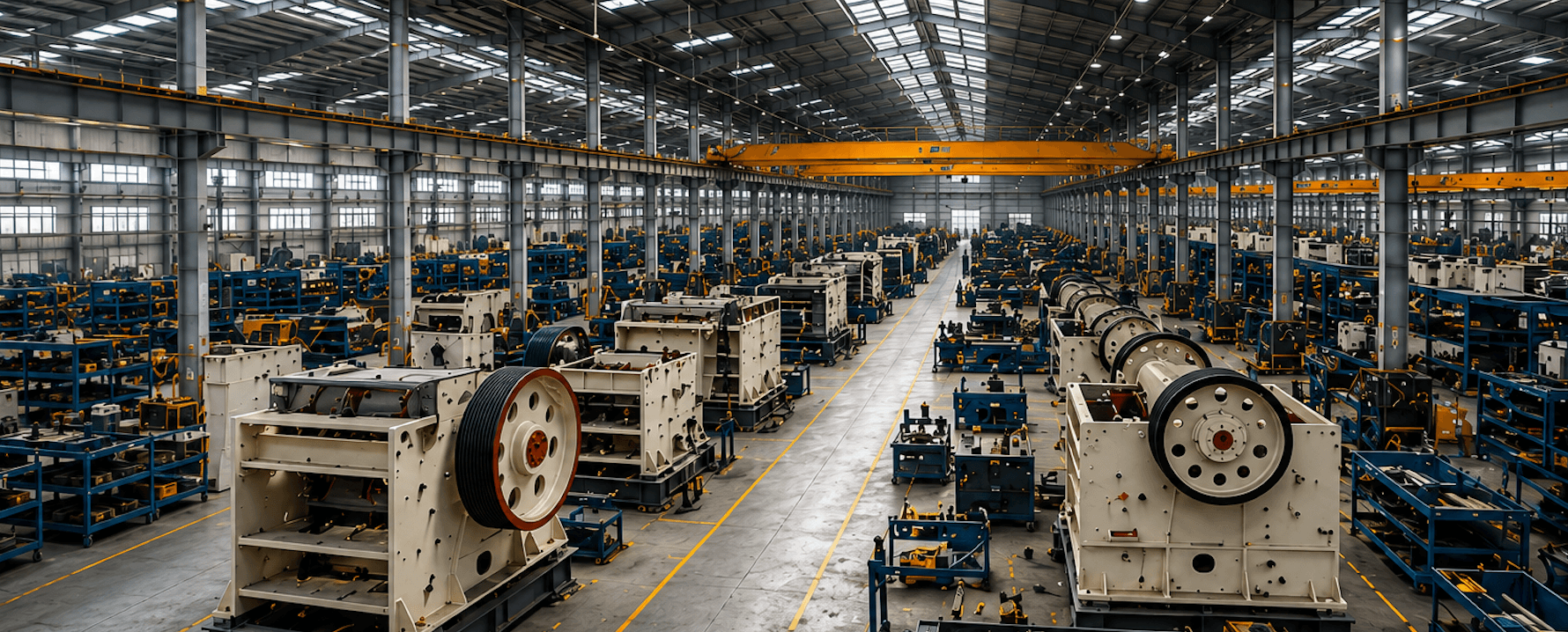Pithal Machines manufacturing floor with crushing equipment