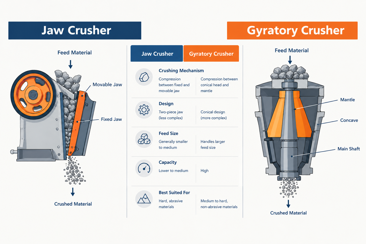 Jaw crusher vs gyratory crusher
